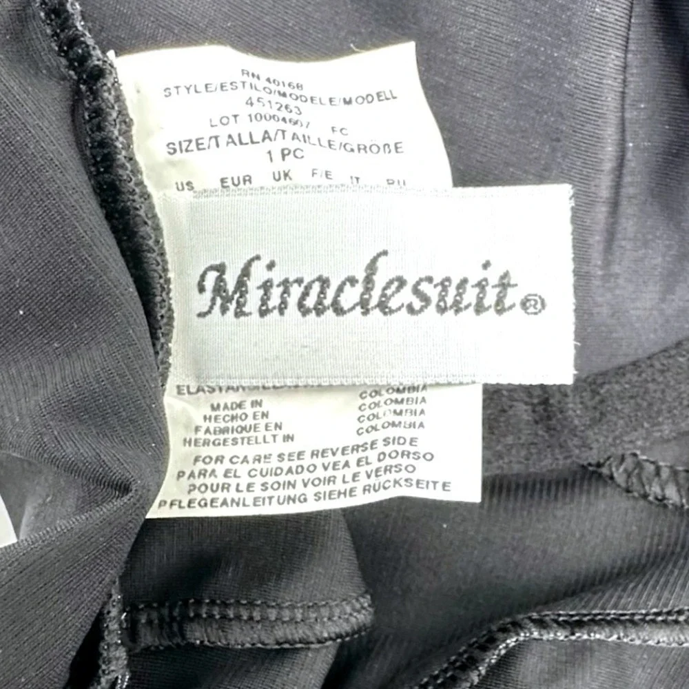 Miraclesuit Womens Black Underwire Ruched One Piece Swimsuit Size 12 New 451263